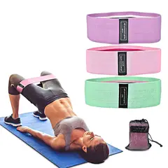 GENERICO - Set de 3 bandas resistencia elástica tela ligas ejercicios