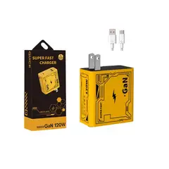 GENERICO - Cargador 120W GaN Ultra rápido + Cable USB A Tipo C