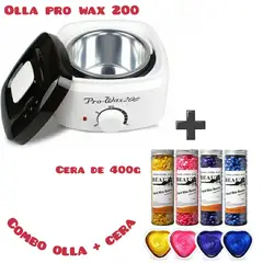 GENERICO - Combo depilacion olla de cera + cera de 400gr