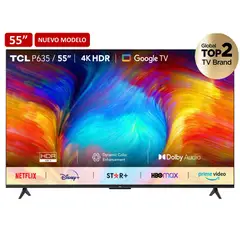 TCL - Televisor 55” Smart TV UHD 4K 55P635 Google TV