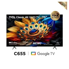 TCL - Televisor QLED 75" Smart TV Ultra HD 4K Año 2024 75C655