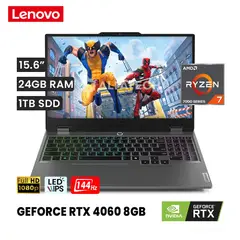 LENOVO - LOQ 15ARP9 15.6'' FHD AMD Ryzen 7 7435HS 24GB DDR5 1TB SSD RTX 4060 8GB GDDR6 Free DOS