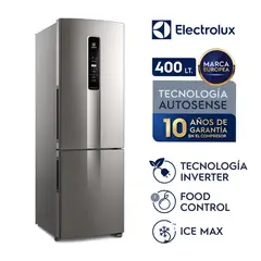 ELECTROLUX - Refrigeradora Bottom Freezer 400L Inox Look IB45S