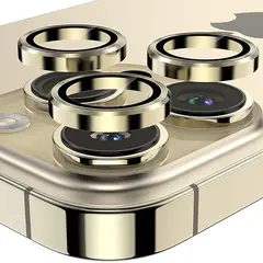 GENERICO - Protector de Camara Dorado para iPhone 14 Pro / 14 Pro Max