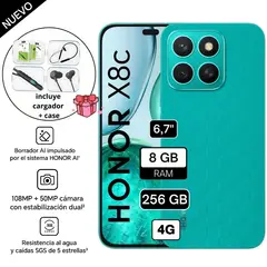 HONOR - Celular X8C 256GB 8GB RAM cámara principal 108MP + 5MP frontal 50MP 65 Pulg Verde
