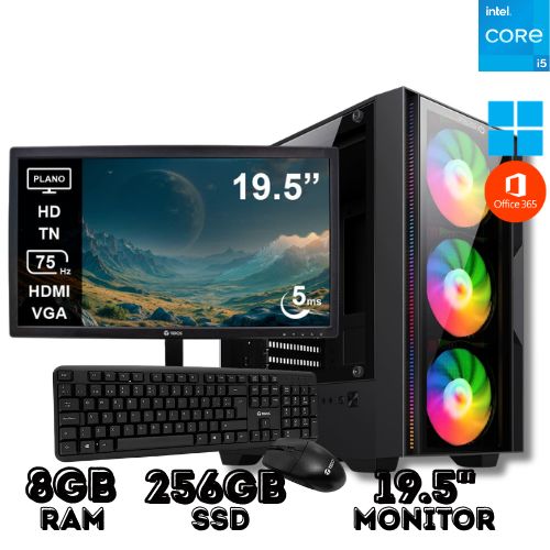 PC DE OFICINA CORE I5 8GB RAM 256GB SSD CON MONITOR