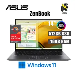 ASUS - Laptop Zenbook UM3402YA-KM465W 14” 2.8K OLED/ Ryzen 7 7730U /16GB/ 512GB SSD/ Windows 11