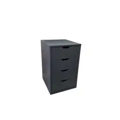 GENERICO - Cajonera vintage 4 cajones melamina Plomo