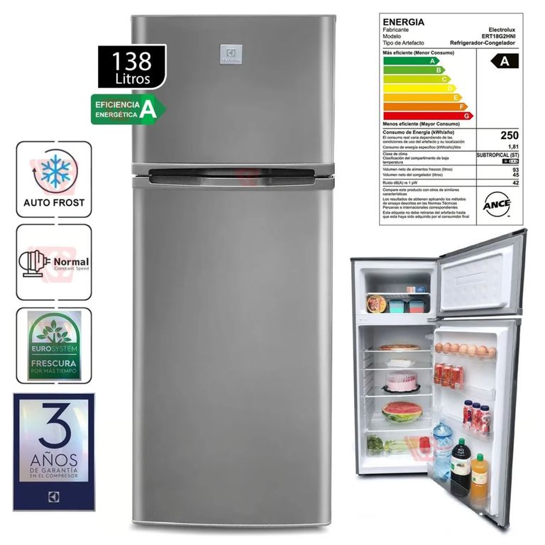 REFRIGERADORA ERT18G2HNI 138 LT