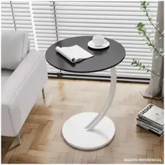 INSPIRA - Mesa Auxiliar Circular Moderna en Forma de C