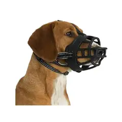 GENERICO - Bozal Flex de Silicona para Perros Talla 6 Color Negro