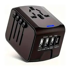 BOOM - Adaptador de Enchufe Universal con 4 Puertos USB