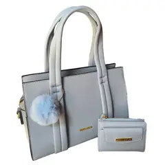 ARDILLA - Cartera mediana A5 cuero PU, 2 piezas Ponpon