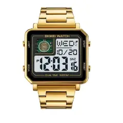 SKMEI - Reloj Digital 2033 de acero inoxidable, resistente al agua