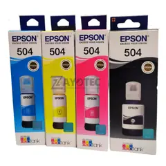 EPSON - Pack Tintas T504 Original x4 Botellas para Impresoras EcoTank
