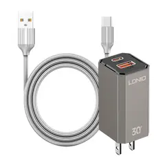 LDNIO - Cargador Carga Rápida 30W A2527C con Cable Tipo C