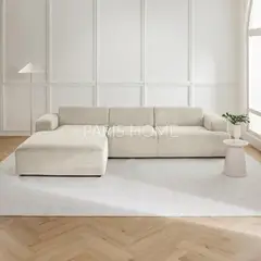 GENERICO - Sofá Izquierdo Seccional Esquinero 4 Plz Gala Pana - Beige Claro