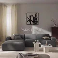 GENERICO - Sofá Izquierdo Seccional Esquinero Gala 4 Plz Tejido - Gris