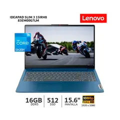 LENOVO - Laptop IdeaPad Slim 3 15IRH8 Core i5 13420H/ 16Gb DDR5 / 512Gb SSD/ 15.6″ FHD-83EM00G7LM CSI