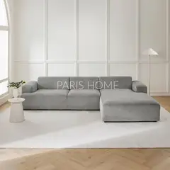 GENERICO - Sofá Derecho Seccional Esquinero Gala 4 Plz Pana - Gris