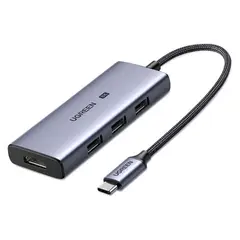 UGREEN - Adaptador Tipo C a Hdmi 8k@30hz,4k@120hz-Usbx3 3.0 4 en 1 50629