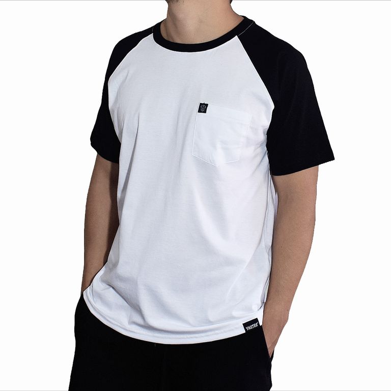 Polo Ranglan de Algodón con Bolsillo Blanco