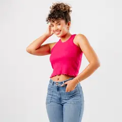 ROXJES JEANS - CROP TOP RIB SIN MANGAS MUJER