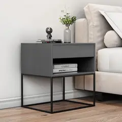 R&R MUEBLES - Velador Moderno Hoshi Gris