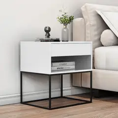 R&R MUEBLES - Velador Moderno Hoshi Blanco