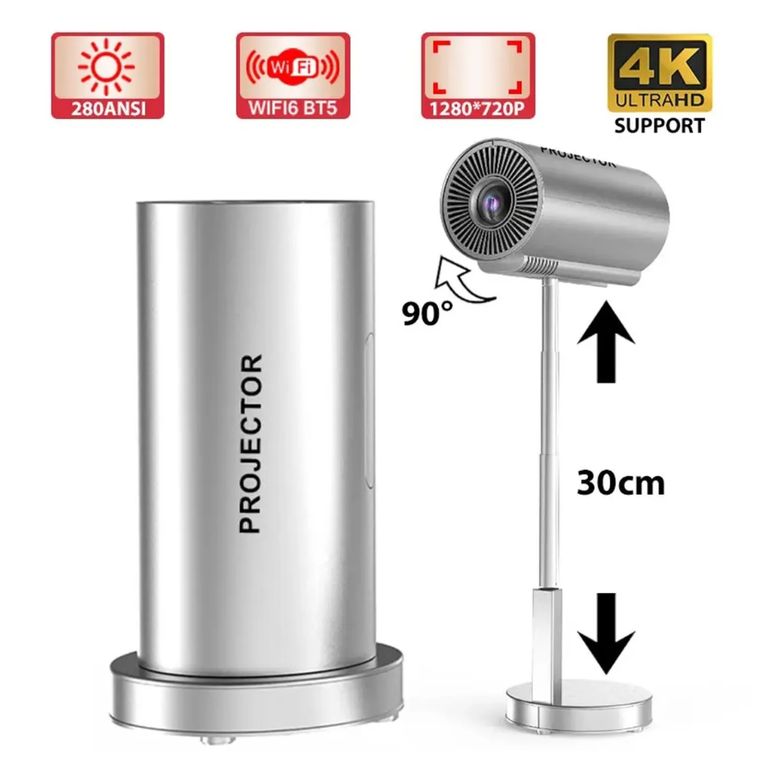 Proyector Android Smart 4K con Base Soporte Portatil