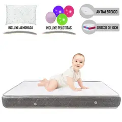 LIFESTYLES - Colchón de Bebe para Cunas Pack and Play de 4 Gris