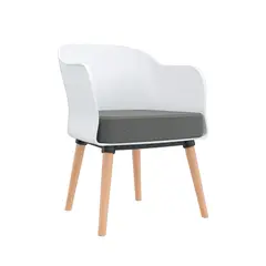 OFIDEAS - Poltrona Fija Lia Acolchada Color Blanco Tapiz Gris
