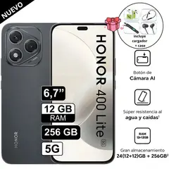 HONOR - Celular 400 Lite 5g 256gb 12gb Ram Gris Oscuro