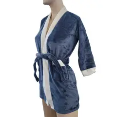 GENERICO - Bata de baño absorbente suave color Gris