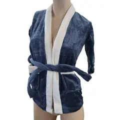 GENERICO - Bata de baño absorbente suave color Gris