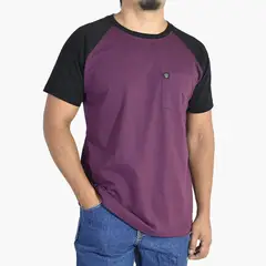 YONISTERS CLOTHING - Polo Ranglan de Algodón con Bolsillo Vino