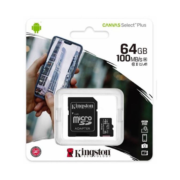 Memoria Micro SD CANVAS 64GB Clase 10 UHS-I 100MBS