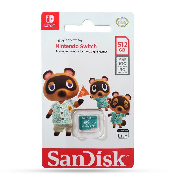 Memoria MicroSDXC 512GB Para Nintendo Switch 100MbS