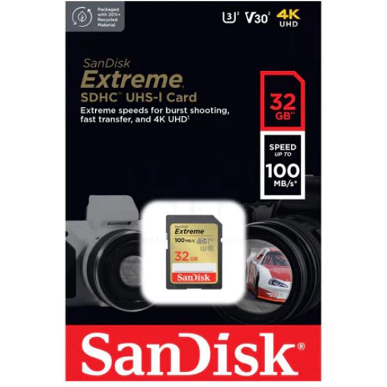 Memoria SD Extreme 32GB 4k UHS-I Clase-10 U3 100mbs