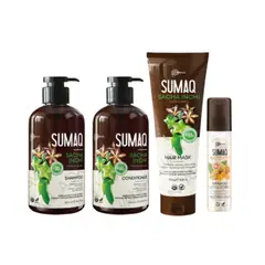 SUMAQ - KIT DE SACHA INCHI - SHAMPOO + ACONDICIONADOR + MASCARILLA + BIFASICO -