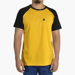 YONISTERS CLOTHING - Polo Ranglan de Algodón con Bolsillo Amarillo Posh