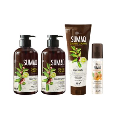 KIT DE CAMU CAMU - SHAMPOO + ACONDICIONADOR + MASCARILLA + BIFASICO -