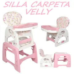 GENERICO - Silla Carpeta respaldar Reclinable 3 en 1 Velly -Rosa