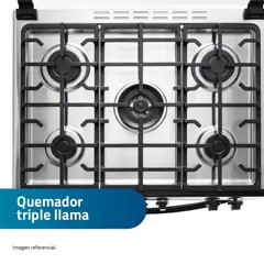 INDURAMA - Cocina de pie 5 Quemadores Negro BORGOÑA ZAFIRO