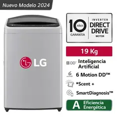 LG - Lavadora de 19 kg carga superior con AI DD Gris WT19DV6T