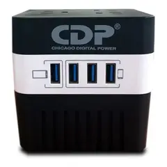 CDP - Estabilizador Ru-avr6041 600va/300w 4 Salidas 4 Usb B/n Negro