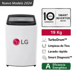 ADELGAZUL - Lavadora WT19WVTB 19 Kg TurboDrum Carga Superior Blanco LG