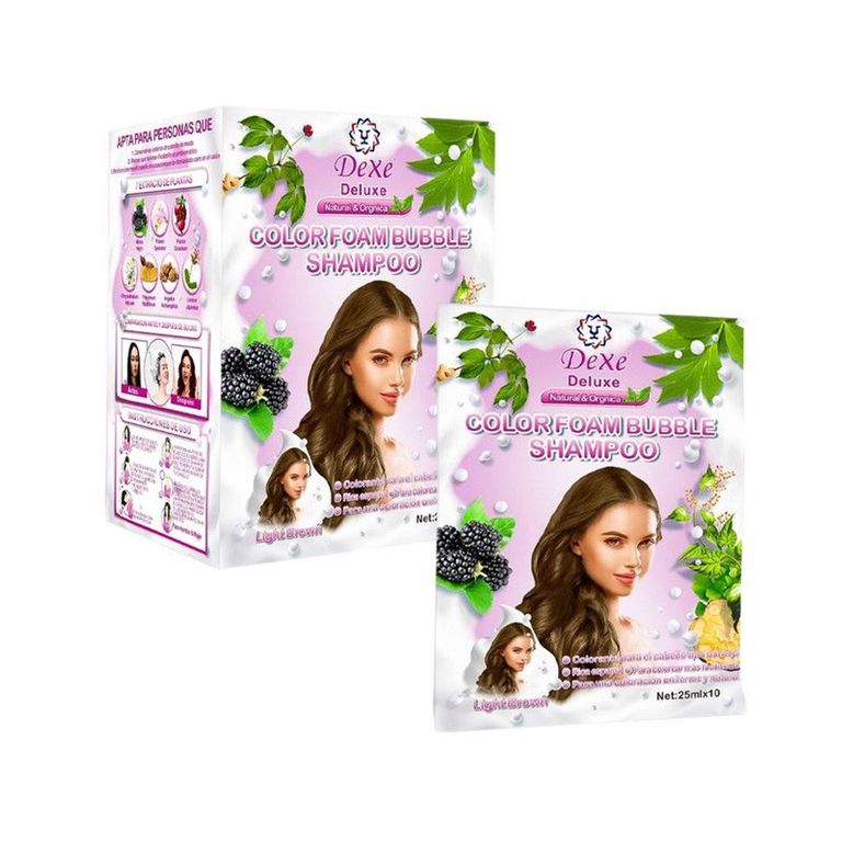Shampoo Capilar Cubre Canas Marrón Claro - 25ml x 10