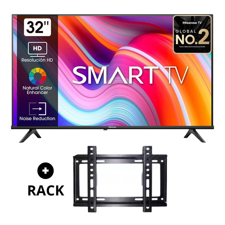 TELEVISOR 32 HD SMART TV 32A4K + RACK FIJO