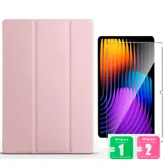 GENERICO - Kit para Xiaomi Pad 7 + Funda Bookcover Rosa + Mica de Pantalla Clear